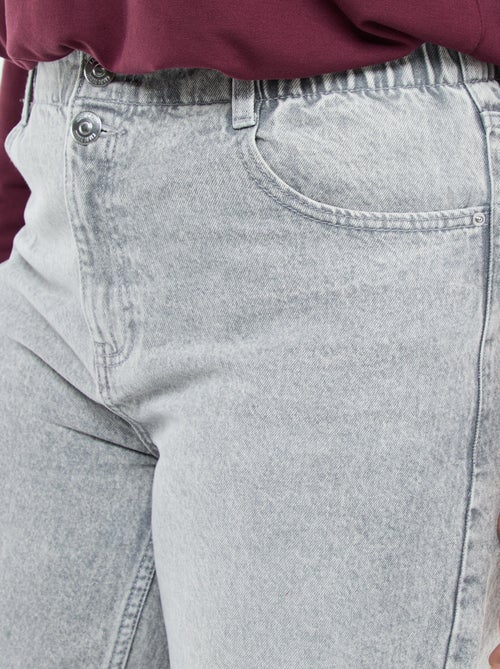 Jeans met wijde pijpen / wijd model met elastische tailleband - Kiabi