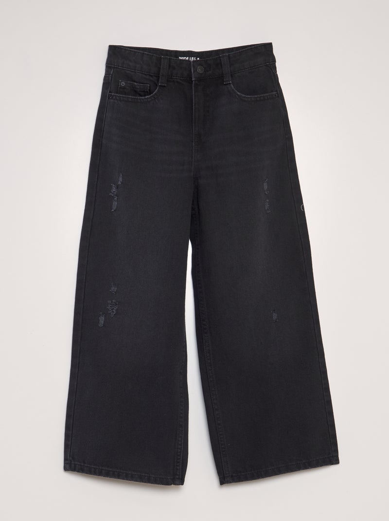 Jeans met wijde pijpen ZWART - Kiabi