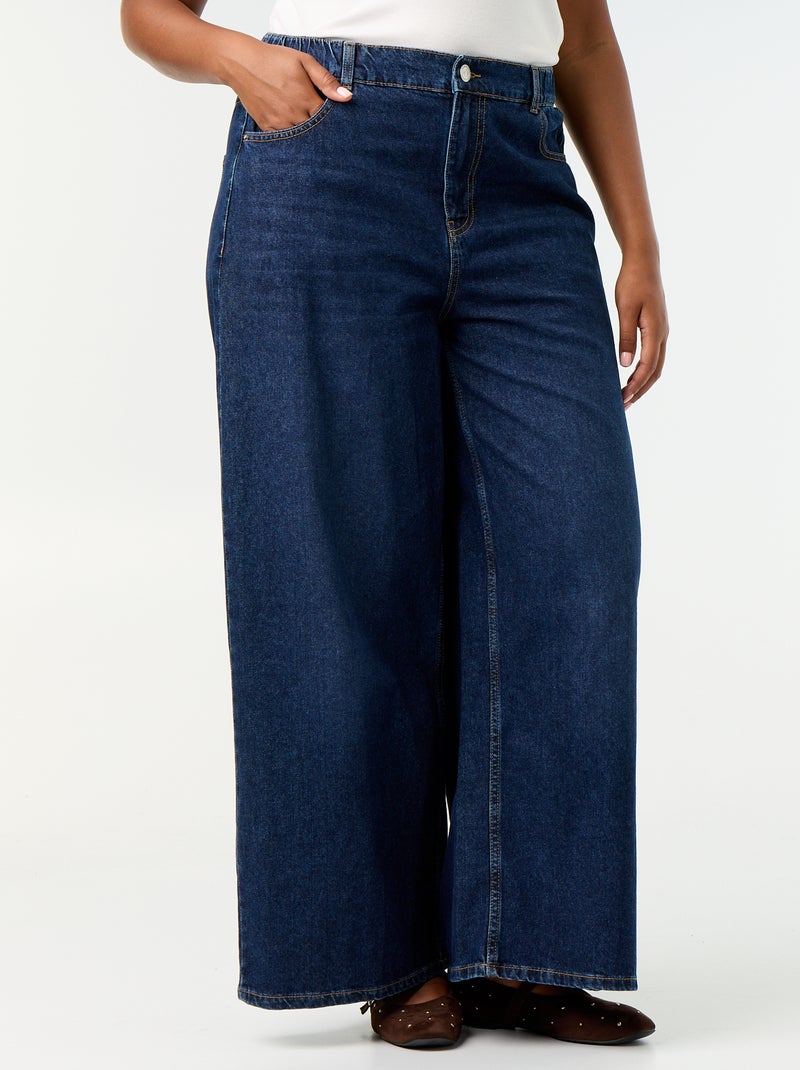 Jeans super wide leg met 5 zakken Blauw - Kiabi