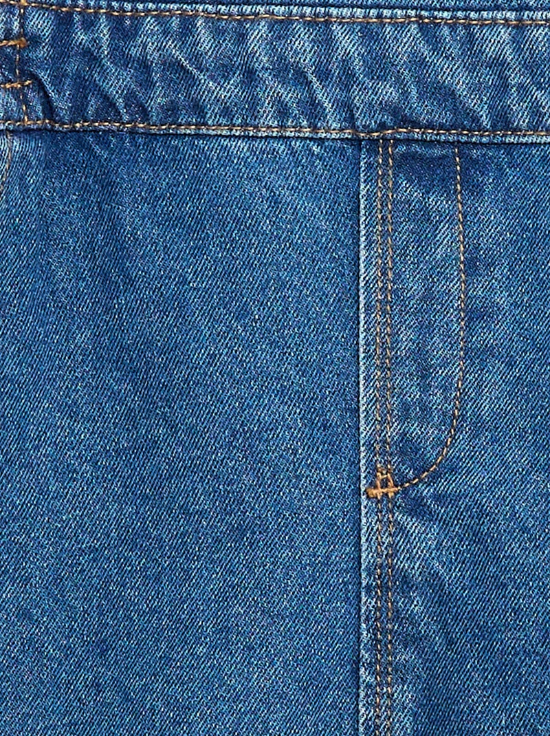 Jeans tuinbroek met volants Blauw - Kiabi
