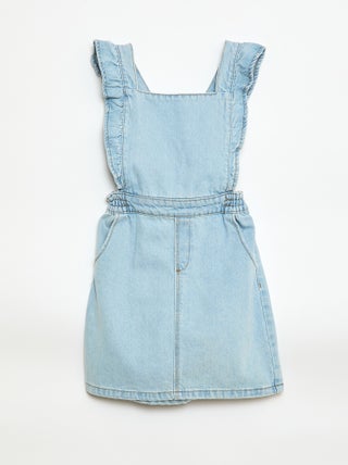 Jeans tuinbroek met volants