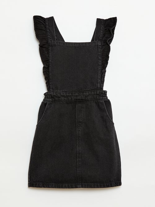 Jeans tuinbroek met volants - Kiabi