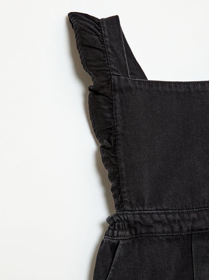 Jeans tuinbroek met volants Grijs - Kiabi