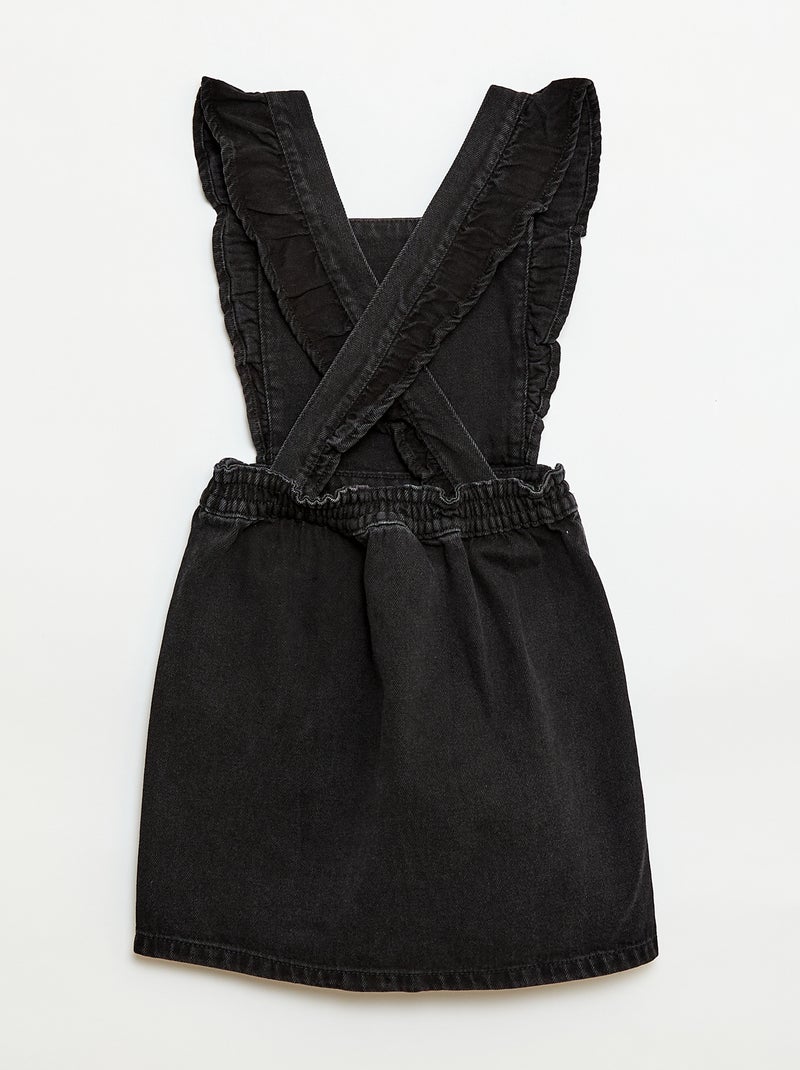 Jeans tuinbroek met volants Grijs - Kiabi