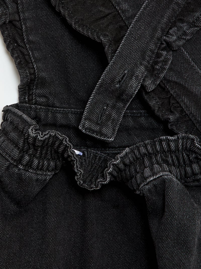 Jeans tuinbroek met volants Grijs - Kiabi