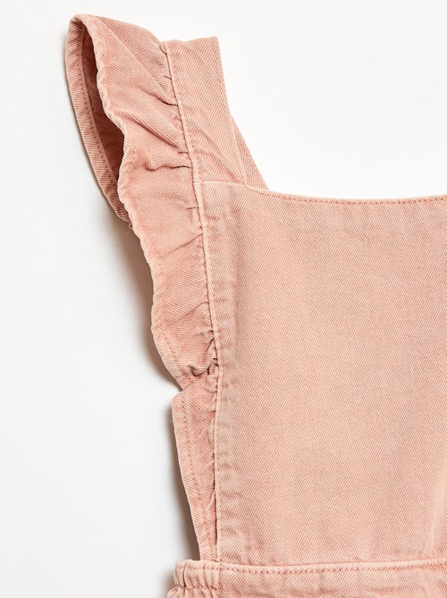 Jeans tuinbroek met volants - Kiabi