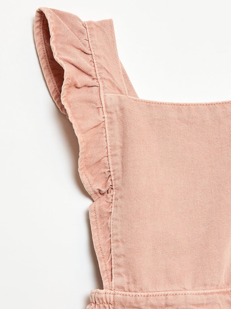 Jeans tuinbroek met volants Rose - Kiabi