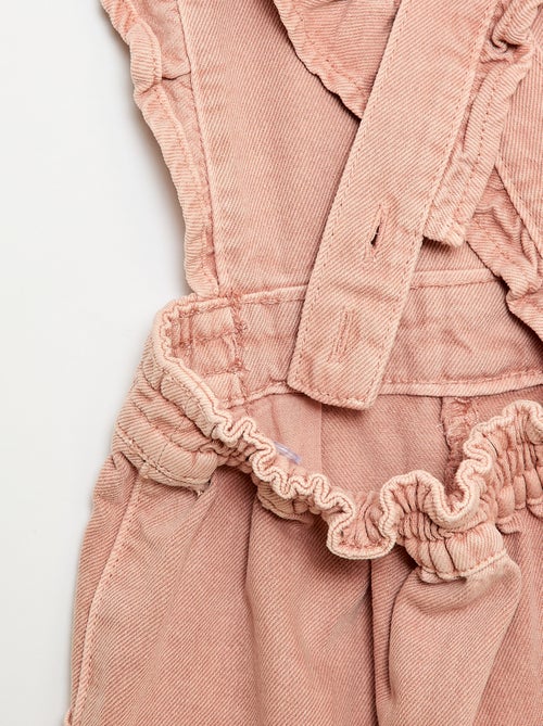 Jeans tuinbroek met volants - Kiabi