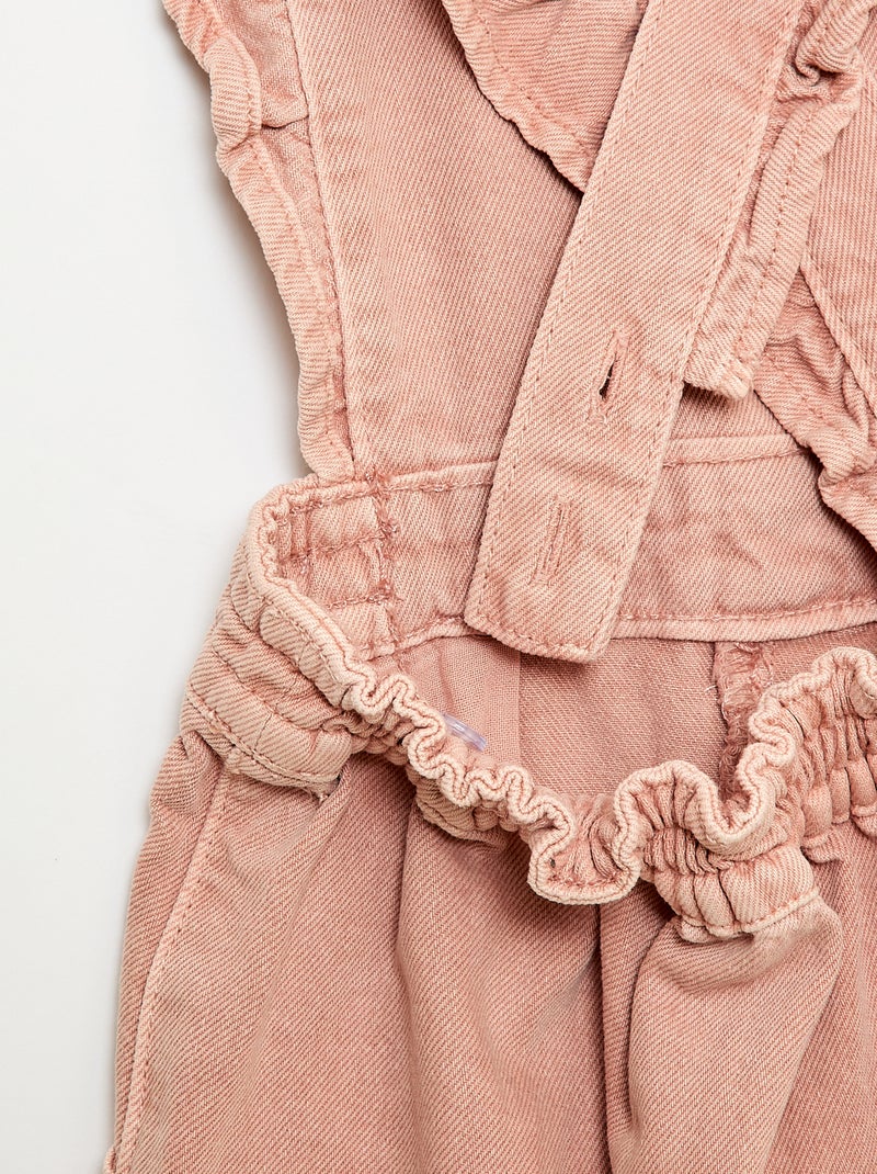 Jeans tuinbroek met volants Rose - Kiabi