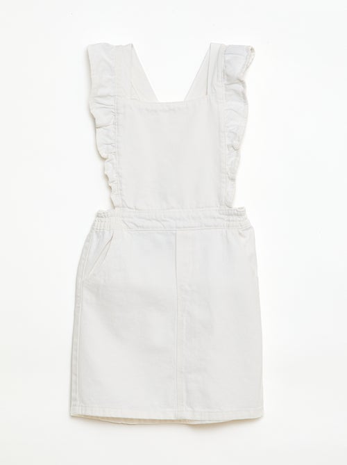 Jeans tuinbroek met volants - Kiabi