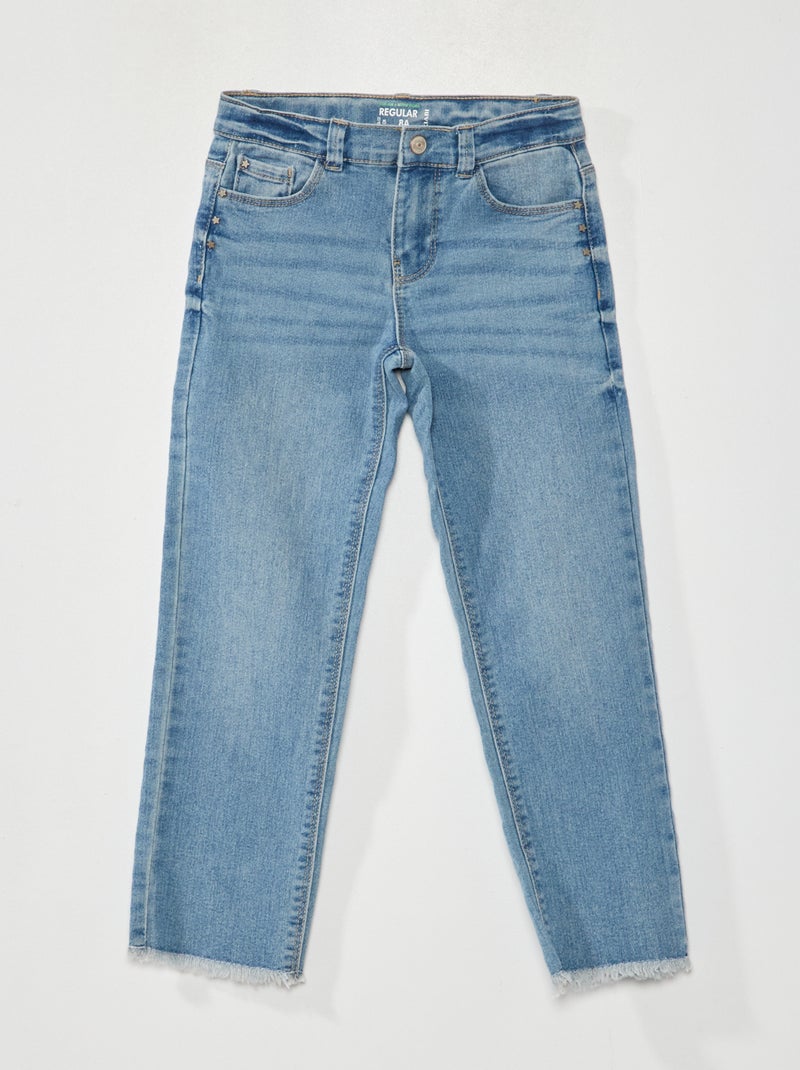 Jeans van stretchkatoen met sterrenprint BLAUW - Kiabi