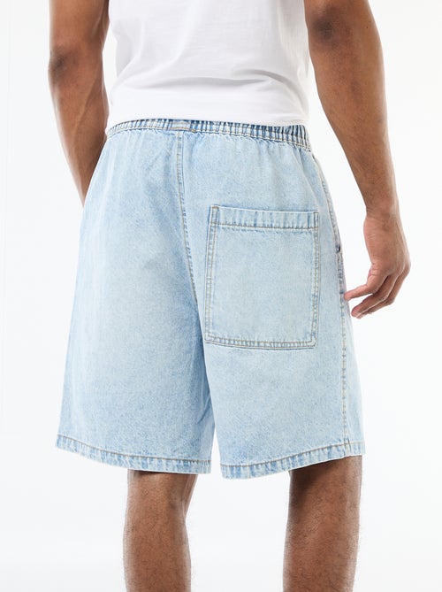 Jeansbermuda met elastische tailleband - Kiabi