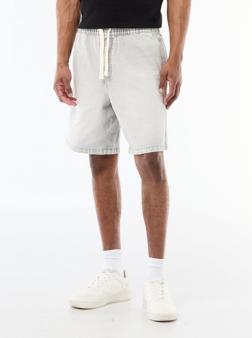 Jeansbermuda met elastische tailleband - Kiabi