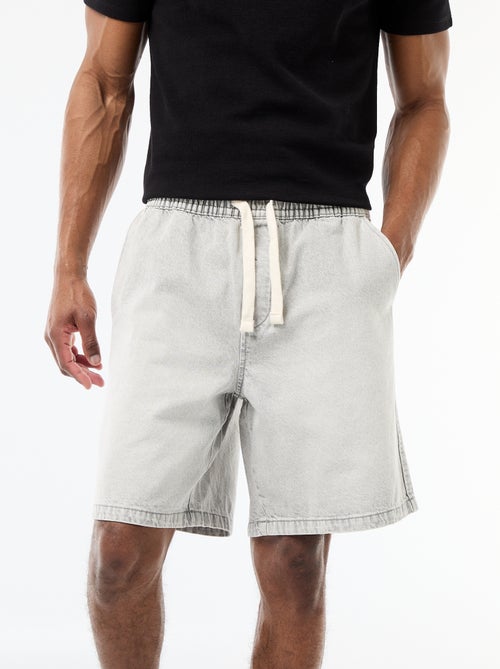 Jeansbermuda met elastische tailleband - Kiabi