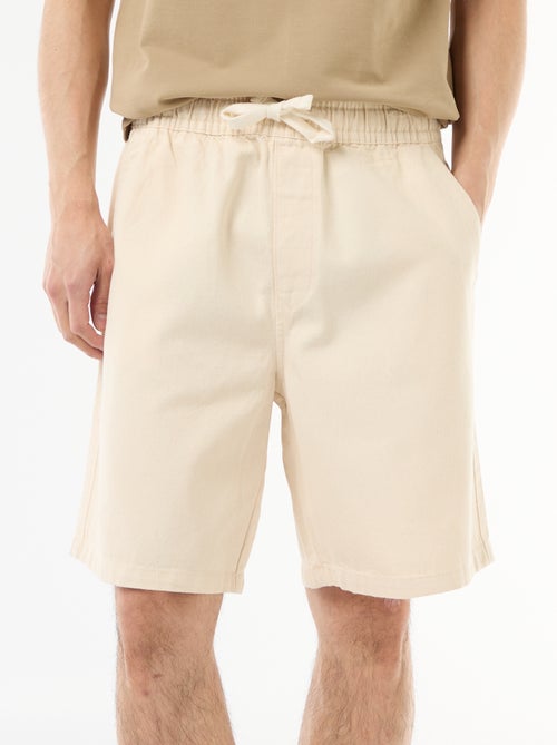 Jeansbermuda met elastische tailleband - Kiabi