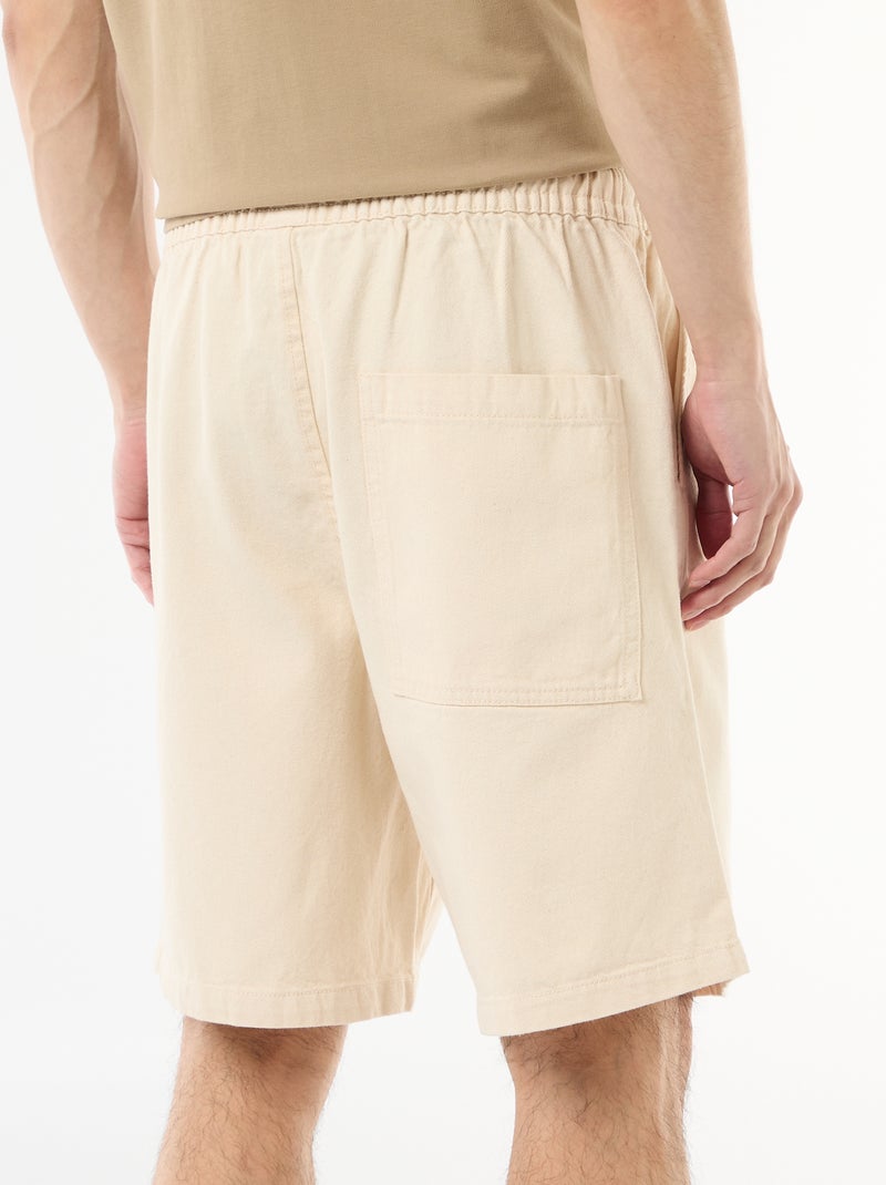 Jeansbermuda met elastische tailleband Wit - Kiabi