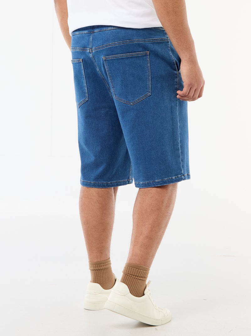 Jeansbermuda met trekkoordjes Blauw - Kiabi