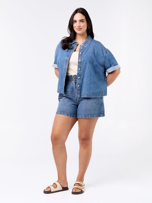 Jeansblouse met korte mouwen - Kiabi