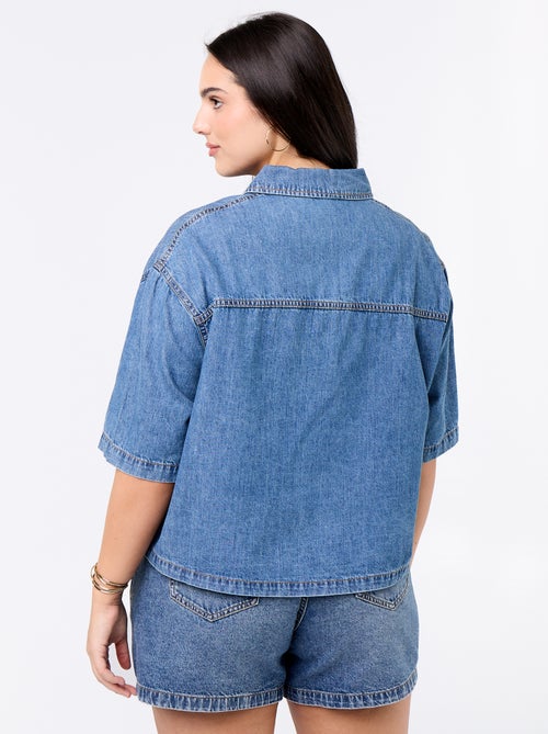 Jeansblouse met korte mouwen - Kiabi