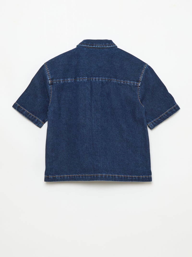 Jeanshemd met korte mouwen Blauw - Kiabi