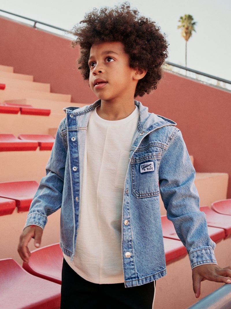Jeansjas met capuchon Blauw - Kiabi
