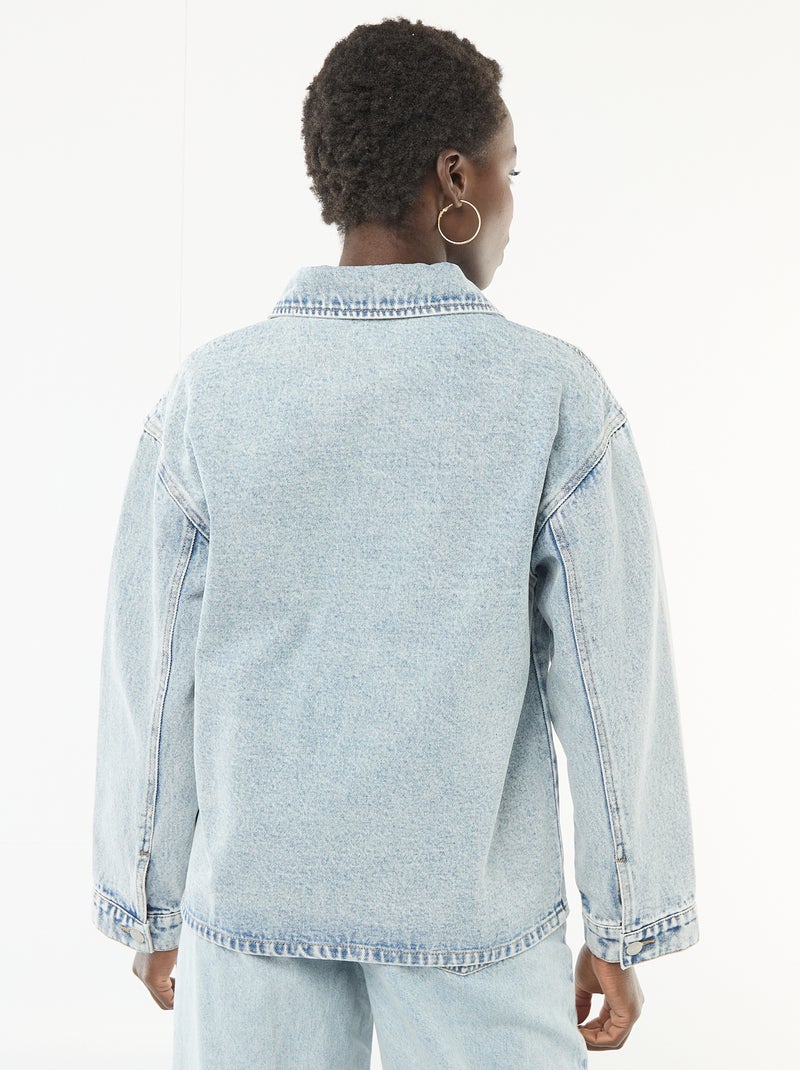 Jeansjas met opgestikte zakken Blauw - Kiabi