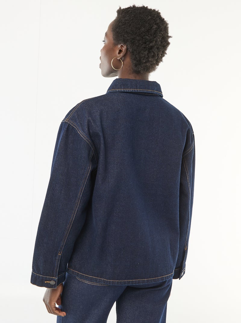 Jeansjas met opgestikte zakken Blauw - Kiabi