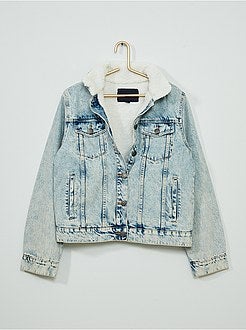 Jeansjasje met sherpakraag - Kiabi