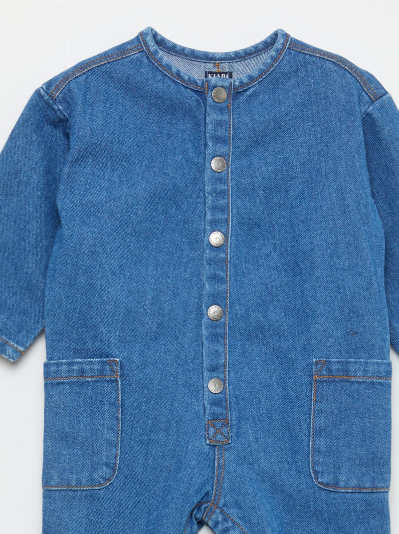 Jeansoverall met opgestikte zakken Blauw - Kiabi