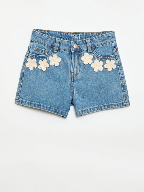 Jeansshort met borduursels - Kiabi