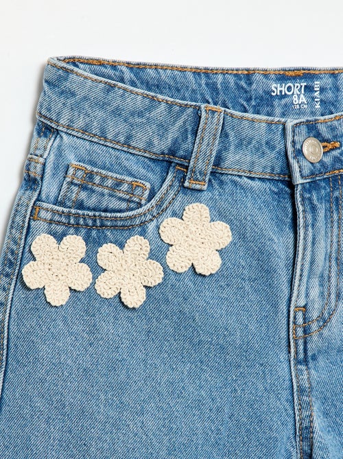 Jeansshort met borduursels - Kiabi