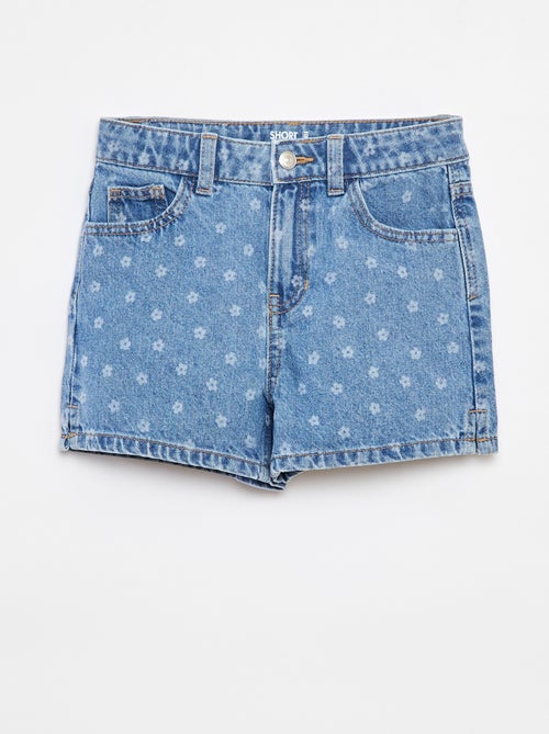Jeansshort met print - Kiabi