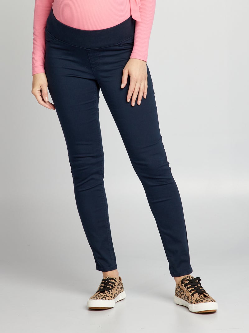 Jegging-achtige broek van stretchtricot BLAUW - Kiabi