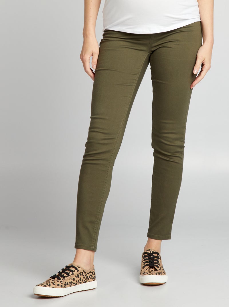 Jegging-achtige broek van stretchtricot KAKI - Kiabi