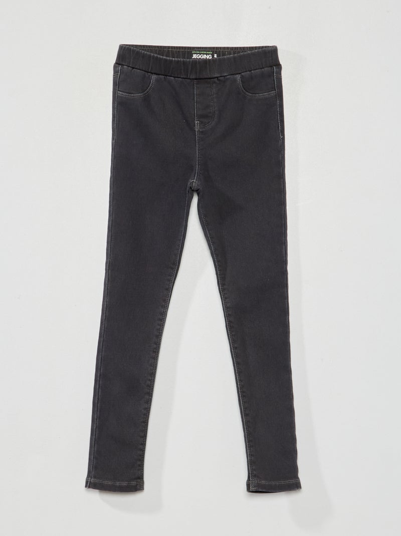 Jegging met elastische tailleband ZWART - Kiabi