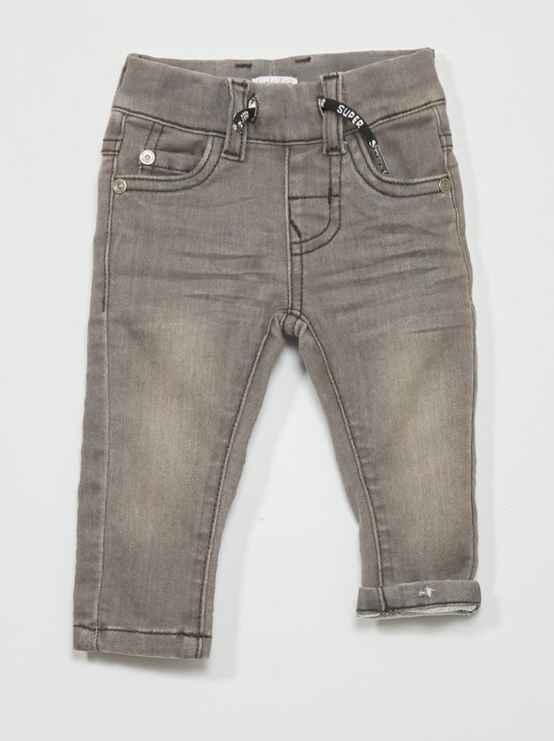 Jegging van spijkerstof GRIJS - Kiabi
