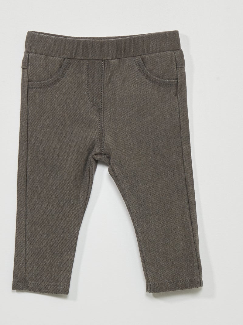 Jegging van stretchstof GRIJS - Kiabi
