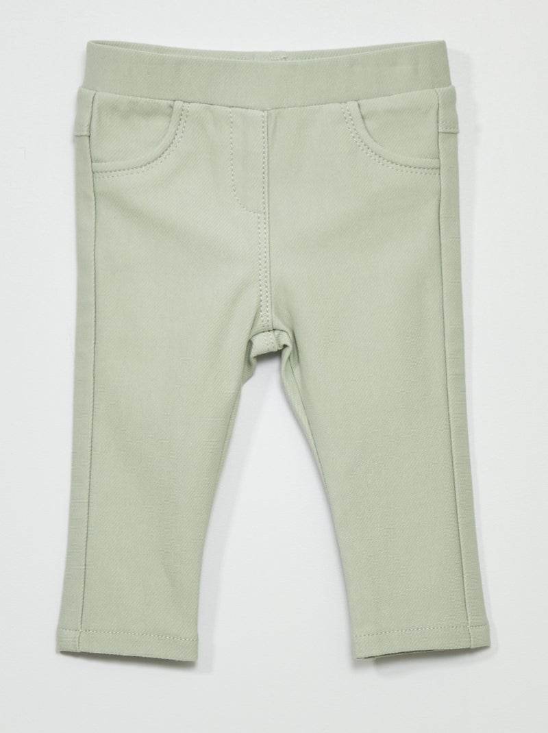 Jegging van stretchstof grijs groen - Kiabi