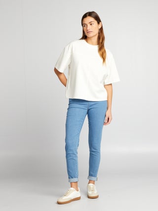 Jegging van stretchstof met hoge taille