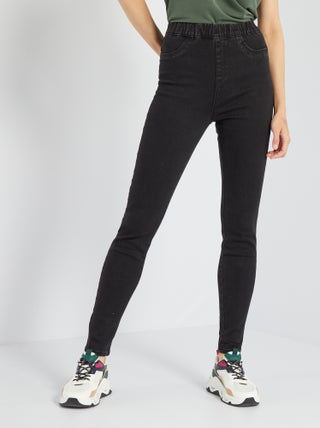 Jegging van stretchstof met hoge taille