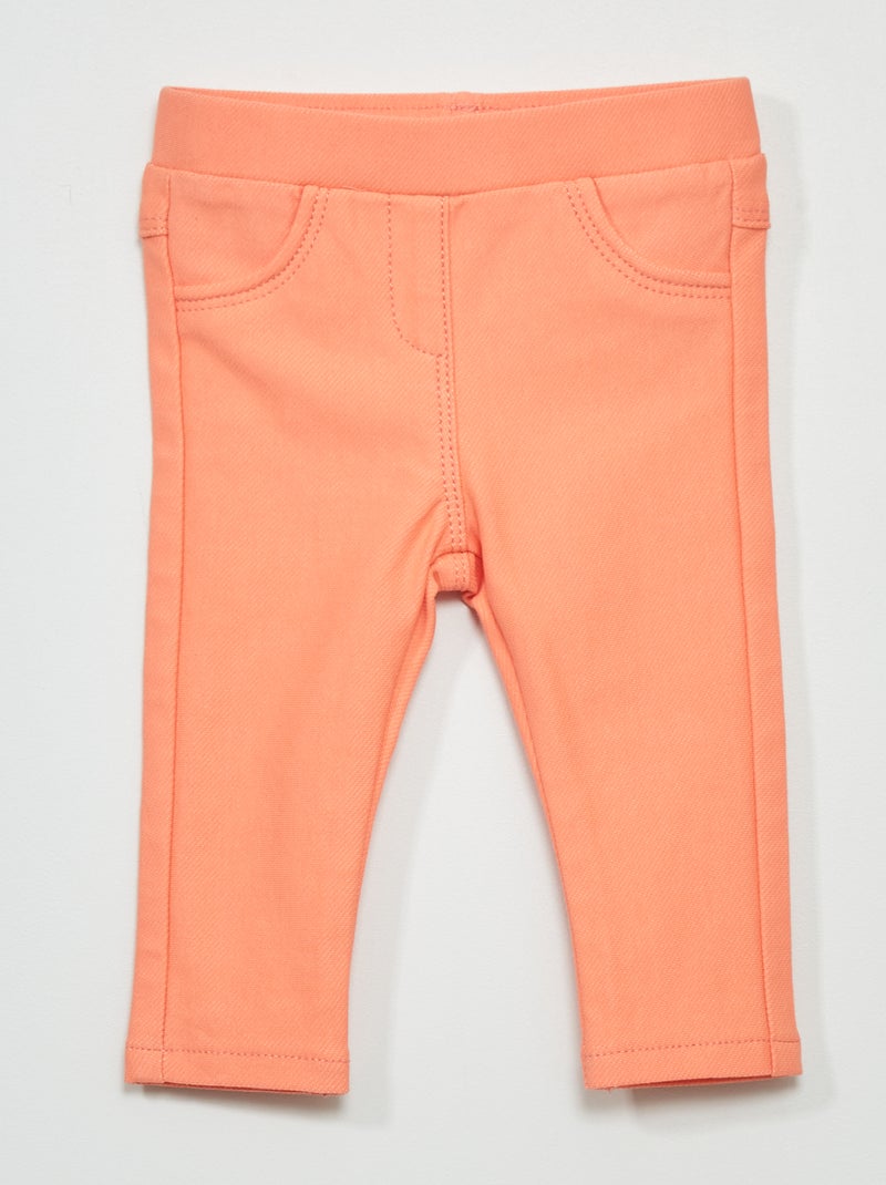 Jegging van stretchstof ORANJE - Kiabi