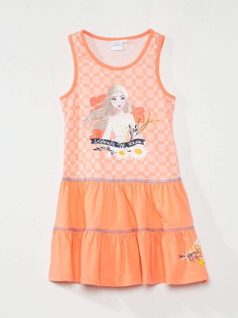 Jersey jurk 'Frozen' 'Disney' koraalrood - Kiabi