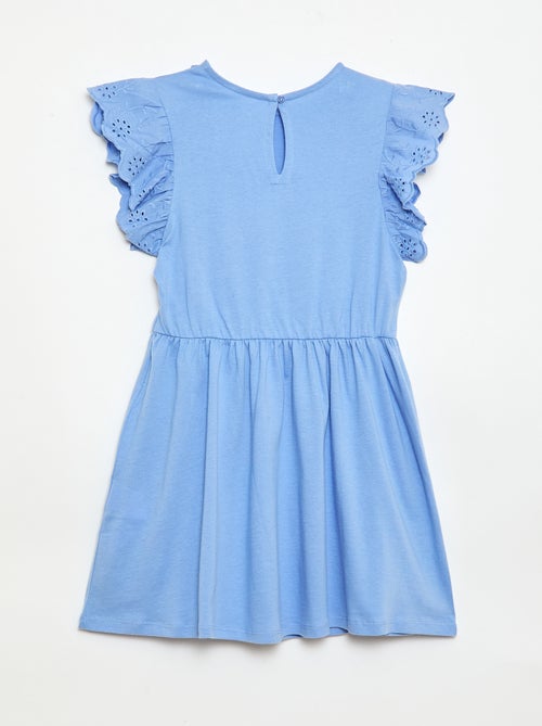 Jersey jurk met korte mouwen van Engels borduurwerk - Kiabi