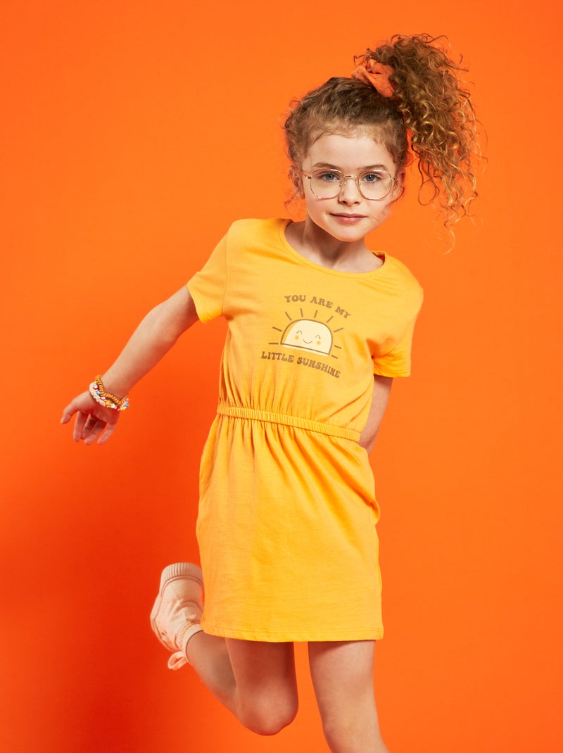 Jersey jurk met print - Setje van 2 ORANJE - Kiabi