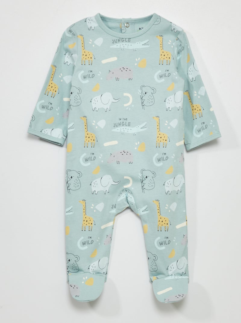 Jersey pyjama met print BLAUW - Kiabi
