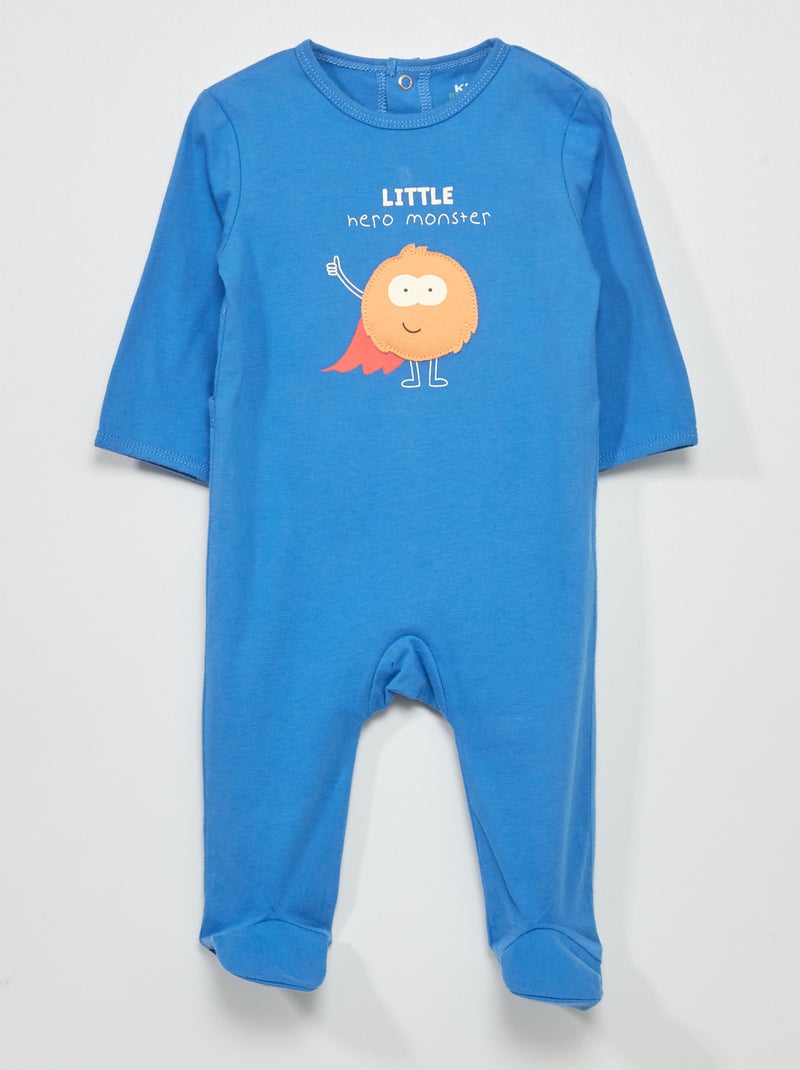 Jersey pyjama met print BLAUW - Kiabi