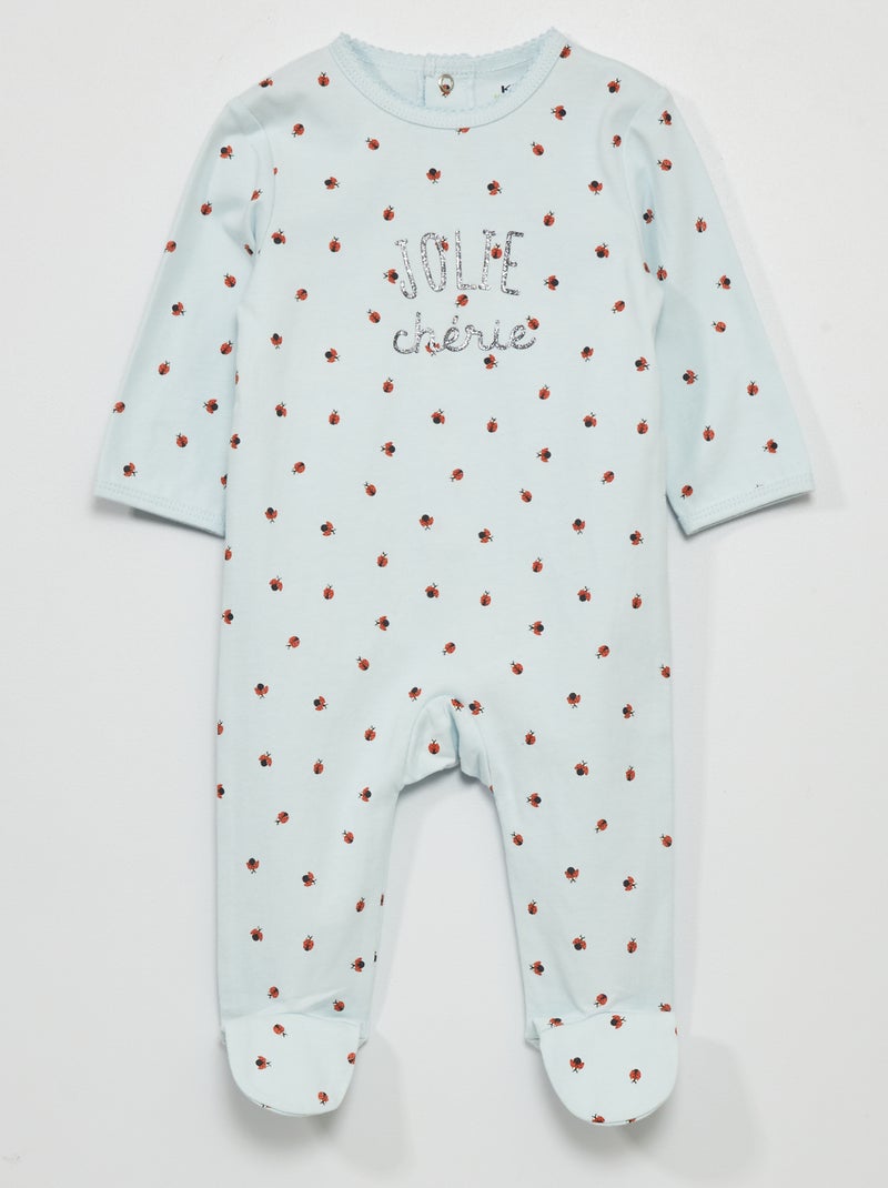Jersey pyjama met print BLAUW - Kiabi