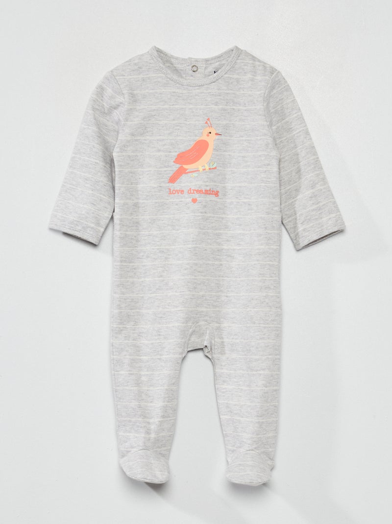 Jersey pyjama met print GRIJS - Kiabi