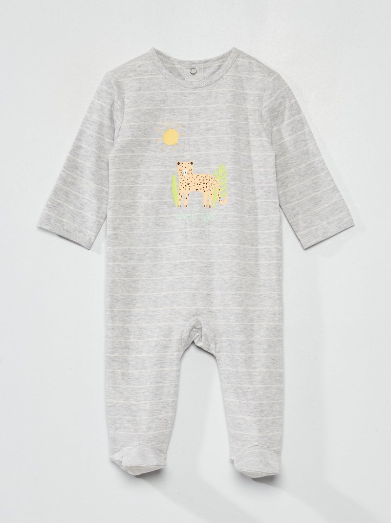 Jersey pyjama met print GRIJS - Kiabi