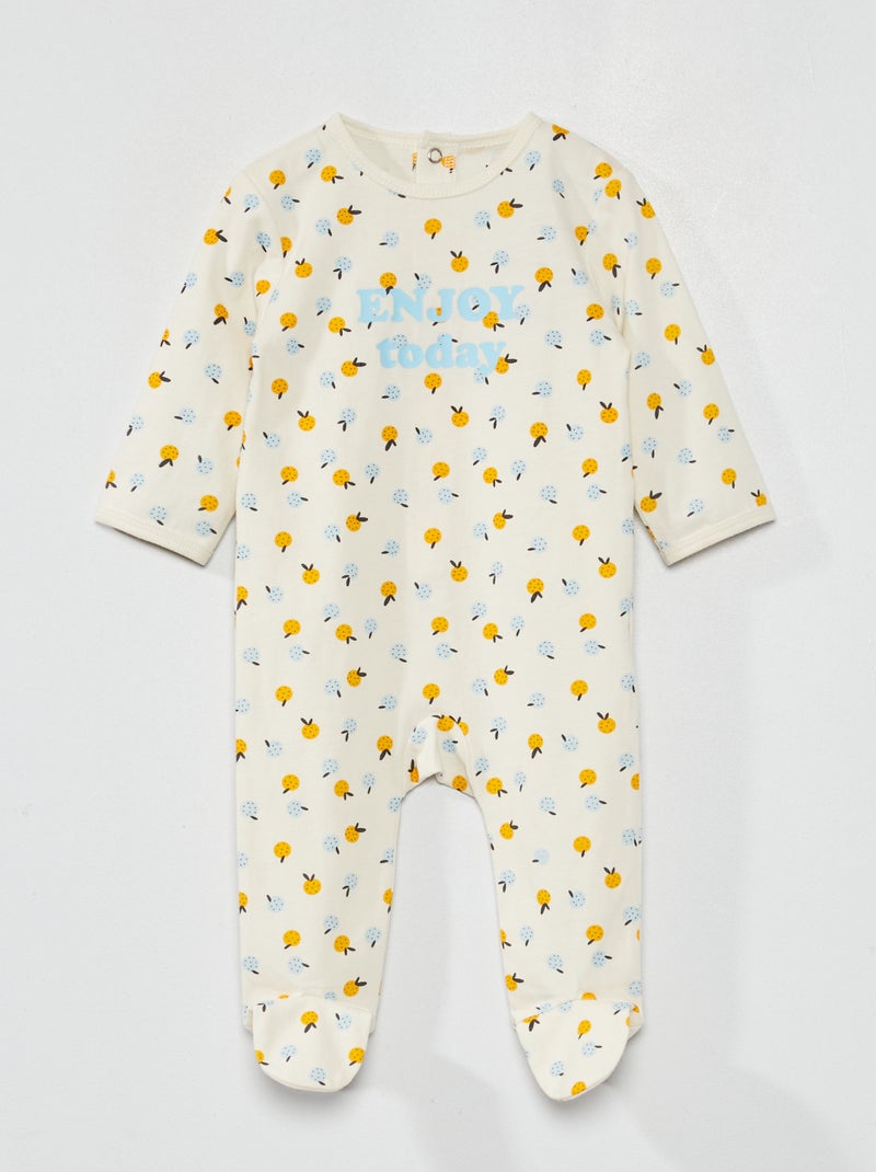 Jersey pyjama met print WIT - Kiabi